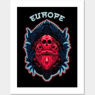 demon skull and buffalo ~ Europe Posters and Art